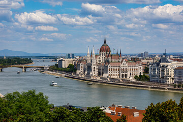 Wall Mural - The city of Budapest with the parliament building 