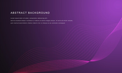 Poster - Abstract lines shapes on purple gradient background. vector illustration. EPS 10.