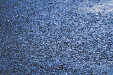 Poster - Rain water drop falling to the floor in heavy rain day.