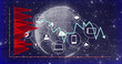 Image of data processing over globe with icons