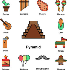 Poster - Pyramid icon in a collection with other items