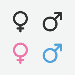 Poster - Female and male set vector icon. Vector illustration male and female sign symbol icon concept. Designed for web and app design interfaces.