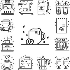 Poster - Espresso, hot drink, coffee icon in a collection with other items