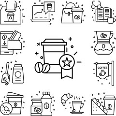 Poster - Coffee, drink icon in a collection with other items