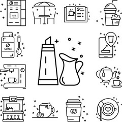 Poster - Sugar, milk, coffee icon in a collection with other items