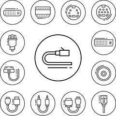 Poster - network cable, connector icon in a collection with other items