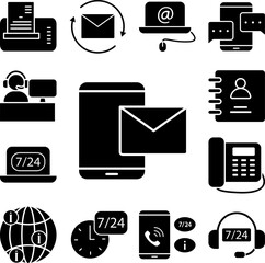 Poster - Smartphone letter icon in a collection with other items