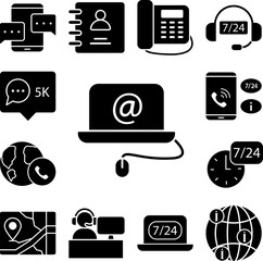 Poster - Laptop mouse mail icon in a collection with other items