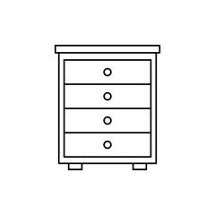 Poster - Filing cabinet icon in line style icon, isolated on white background