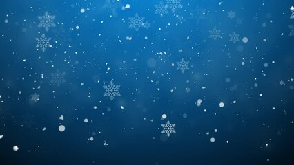 Canvas Print - Abstract Winter Holiday Background with Snow and Snowflakes