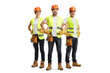 Team of site engineers with safety vests and helmets
