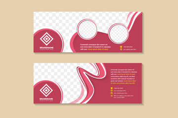 Wall Mural - abstract modern Banner designTemplate vector for Cosmetics, foods or  others business, horizontal banner, pink banner, brochure flyer design, advertisement layout