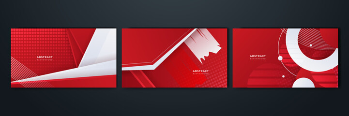 Poster - Modern red and white abstract background
