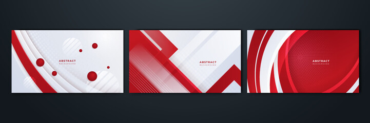 Poster - Modern red and white abstract background