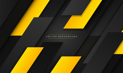 Wall Mural - abstract black and yelow gradient overlap geometric background