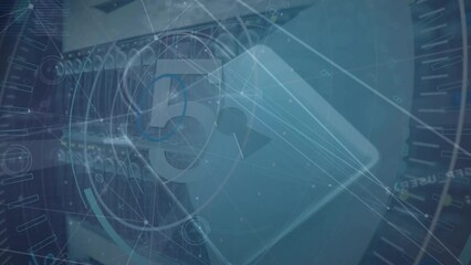 Poster - Animation of data processing and padlock over server room