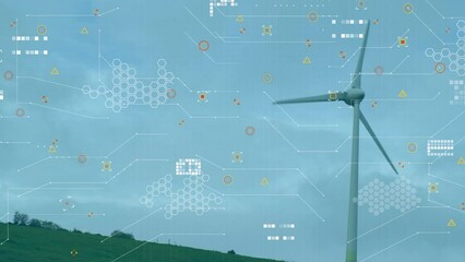 Poster - Animation of data processing over windmill