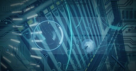 Poster - Animation of digital interface over server room