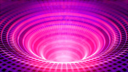 Wall Mural - Abstract Neon Glowing Torus and some particle