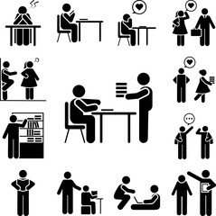 Poster - Books, student, teacher, school icon in a collection with other items