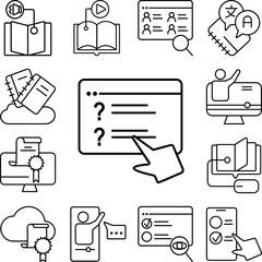 Poster - Education exam hand elarning icon in a collection with other items