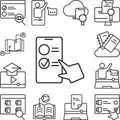 Poster - Education quiz smartphone icon in a collection with other items
