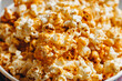 caramel popcorn texture close-up background