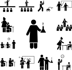Poster - Education, lab, learning icon in a collection with other items
