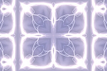 An Abstract Pattern Made By Applying Fractal Mirroring To A Lightning Photo.