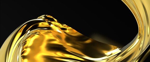 Poster - gold cloth texture. 3D rendering.