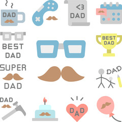 Poster - Glasses, mustache icon in a collection with other items