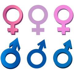 Gender sex icon symbol for graphic and web design isolated on white. pink and blue handwritten vector.male, woman, boy, girl, man, woman icons. Female and male signs. 