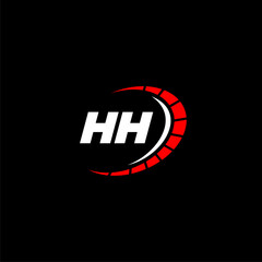 Wall Mural - HH initial monogram for automotive logo with speed image design vector