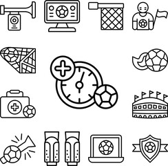Poster - Time, football icon in a collection with other items