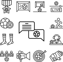 Poster - Chat, football icon in a collection with other items