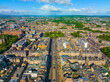New Town aerial view on George Street including Charlotte Square and West Register House in New Town in Edinburgh, Scotland, UK. New Town Edinburgh is a UNESCO World Heritage Site since 1995. 