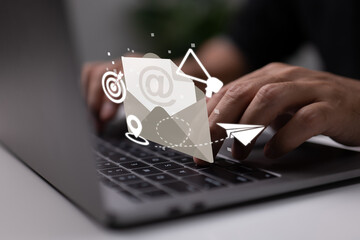 Poster - Idea for email marketing. advertisement media, consumer targeting, messaging, invitations, message notifications.