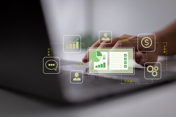 Aufkleber - Relationship Management with the Customer. The accounting system, clients, and deals in relation to the CRM idea. the organization of information about work with customers.