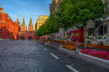 Wall Mural - GUM store and Red Square in Moscow, Russia. Architecture and landmarks of Moscow. Cityscape of Moscow