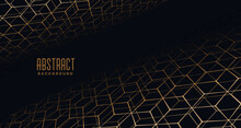 Black Background With Golden Perspective Hexagon Pattern