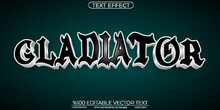 Silver And Black Cartoon Tatto Gladiator Editable And Scalable Vector Text Effect