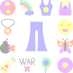 Poster - Jeans, clothes icon in a collection with other items