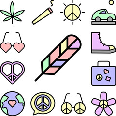 Poster - Feather, wing icon in a collection with other items