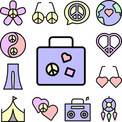 Poster - Briefcase, stickers icon in a collection with other items