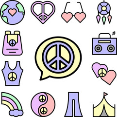 Poster - Chart, peace icon in a collection with other items