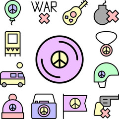 Poster - Peace, vinyl icon in a collection with other items