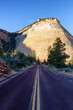 Scenic Road in American Mountain Landscape.