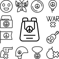 Poster - Backpack, peace icon in a collection with other items