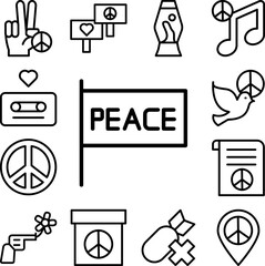 Poster - Flag, peace icon in a collection with other items