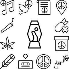Poster - Light bulb, decorative icon in a collection with other items